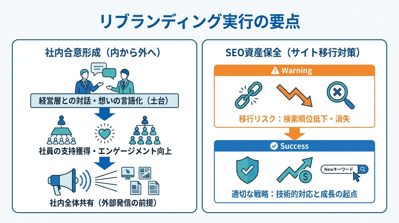 リブランディング実行の手順と注意点