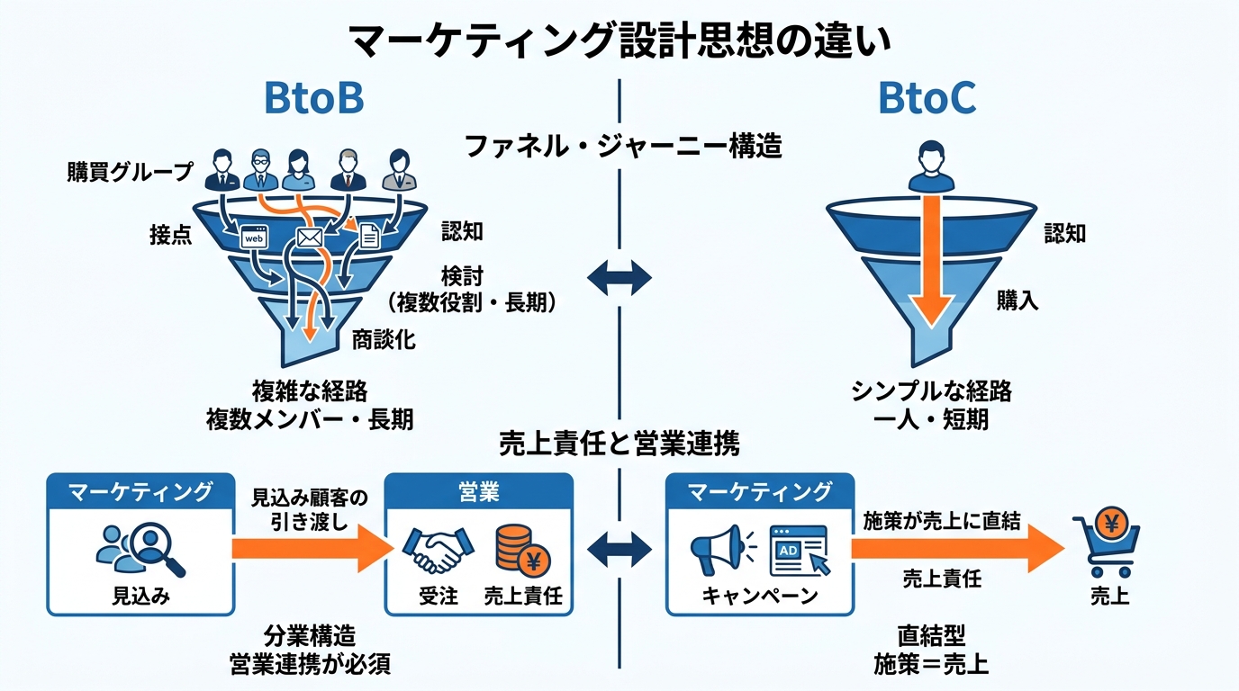 マーケティング設計思想の違い