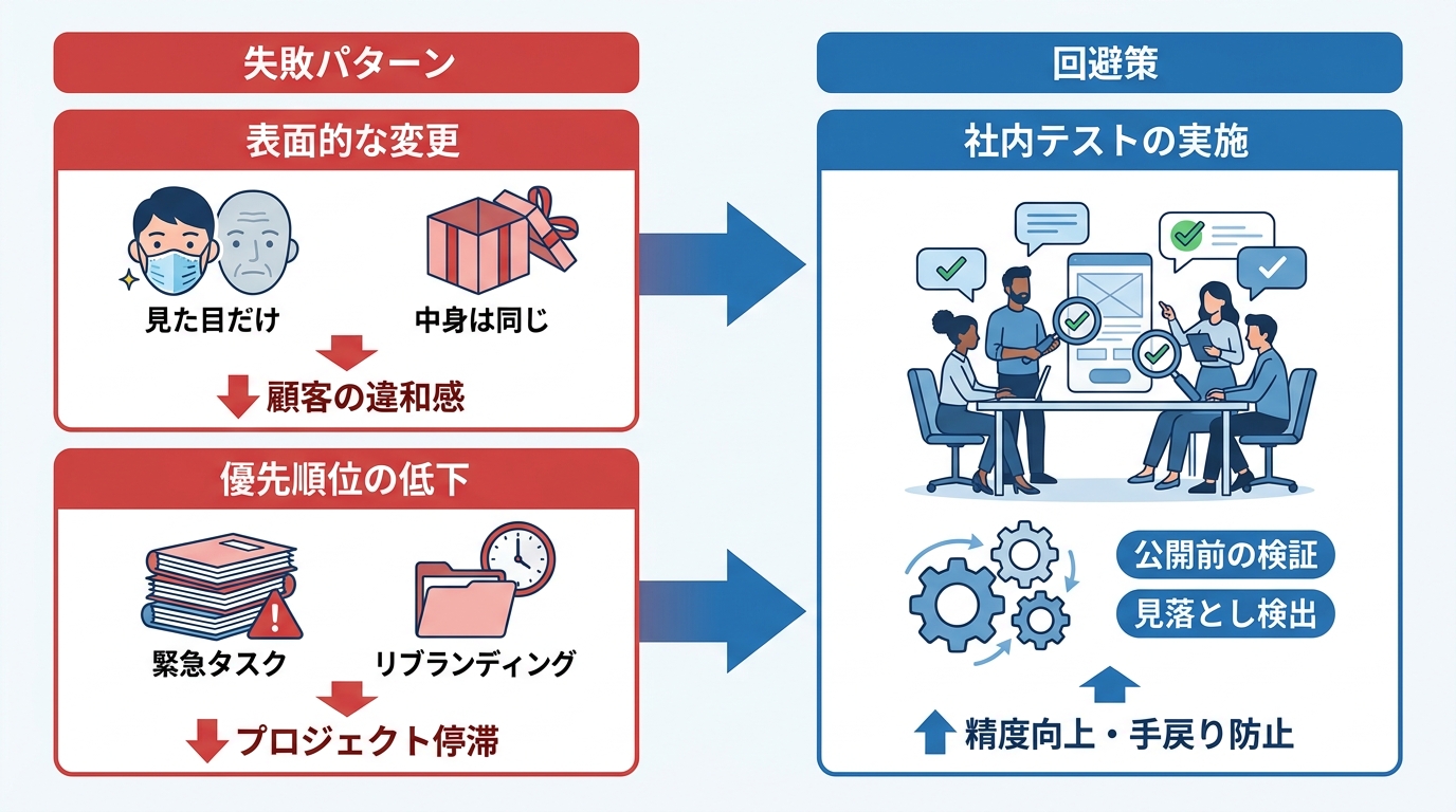 失敗パターンと回避策