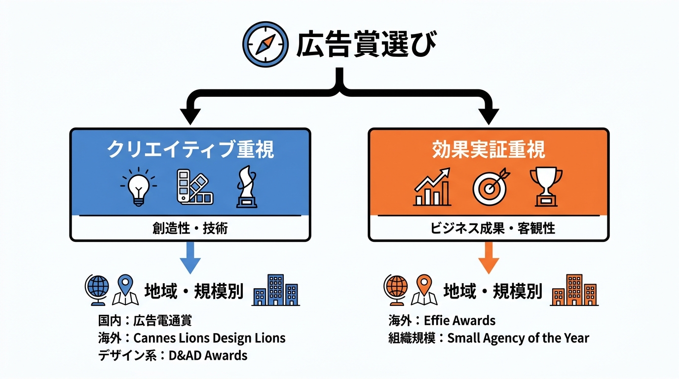 目的別・地域別の賞の選び方