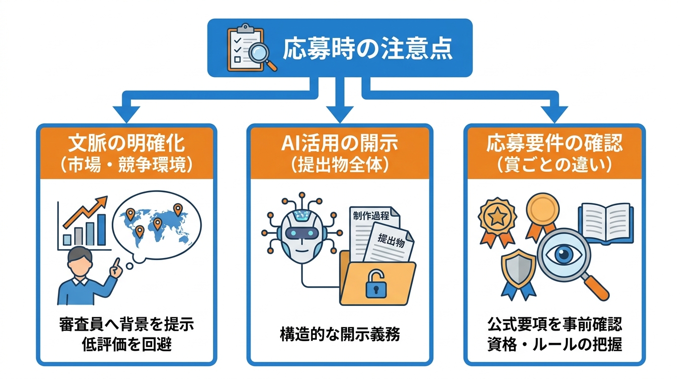 応募・活用時の注意点