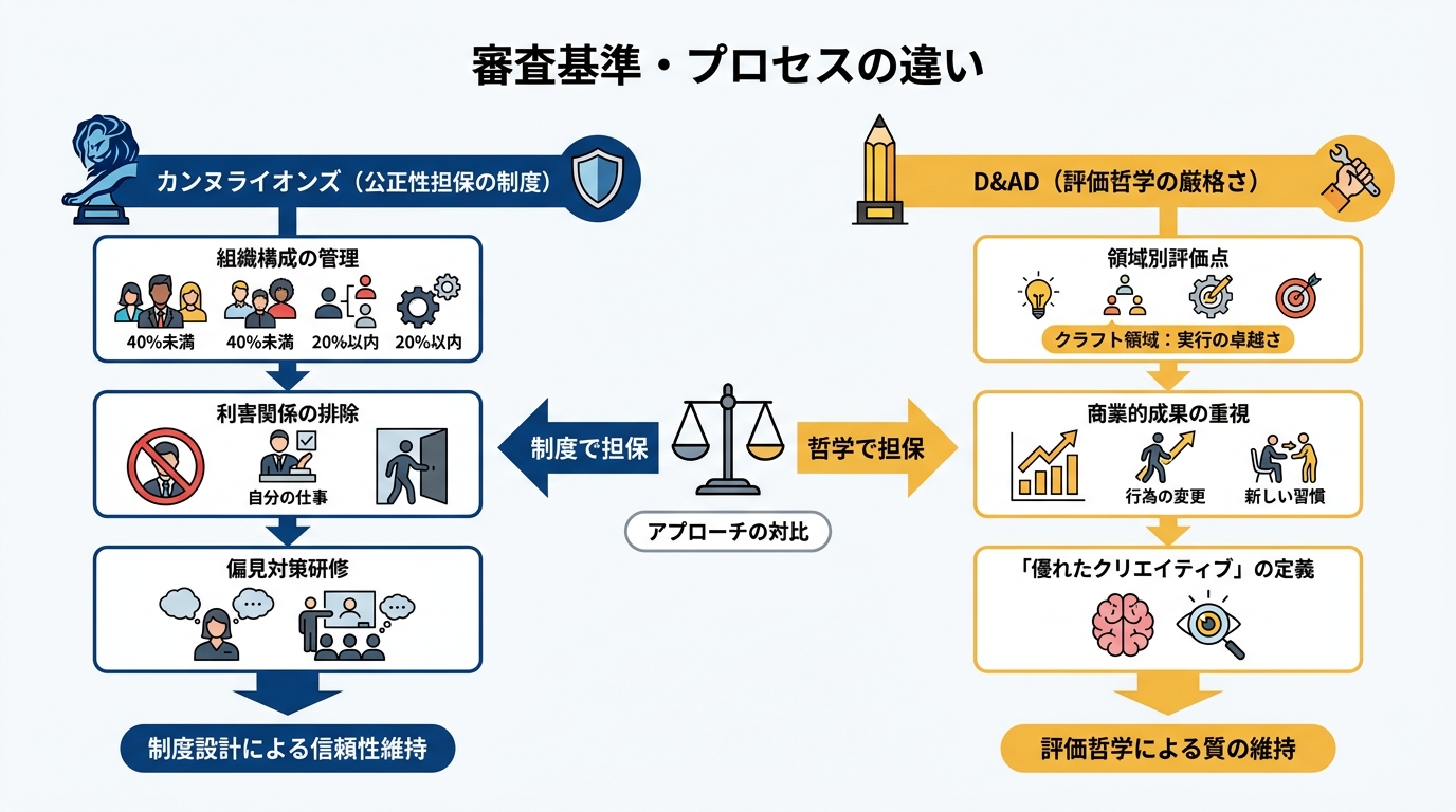 審査基準・プロセスの違い