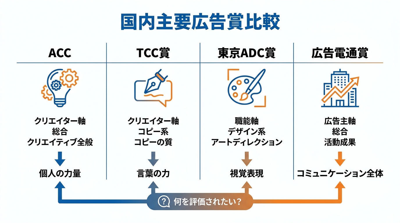 賞ごとの特徴比較表